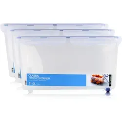 LocknLock Classic HPL896 Frischhaltedose 21L - Luft & Wasserdicht (3er Pack) - Vorratsdosen mit 21L Fassungsvermögen, luft- und wasserdicht für optimale Lebensmittelaufbewahrung und Ordnung im Zuhause.