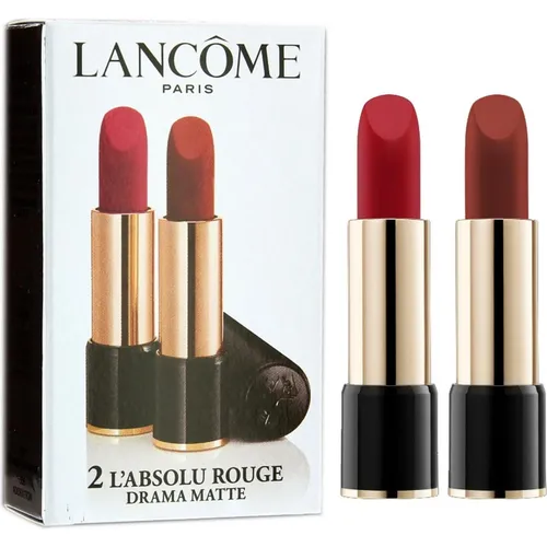 Lancôme Set Duo L'Absolu Rouge Matte Cream Lip - Lippenstifte Set Duo mit 2 hochwertigen, matten Cream Lipsticks in der Farbe Drama, ideal für einen langen Halt und ein perfektes Finish.