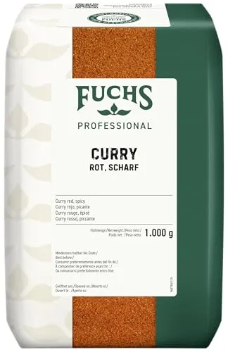 Fuchs Professional - Curry rot, scharf | Scharfes Gewürz für Gerichte der thailändischen Küche | Profi-Qualität für Großverbraucher | 1 kg im recyclebaren Beutel