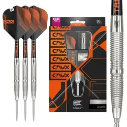 Target CRUX 02 Steeldarts - 21g, 23g, 25g - Premium Wolfram Dartpfeile für Steeldart, mittig ausgewogen für präzise Würfe. Ideal für ambitionierte Spieler, die ihre Technik verbessern möchten.