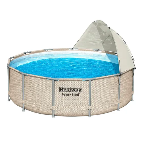 Bestway Sonnenschutzdach für runde Pools, Grau