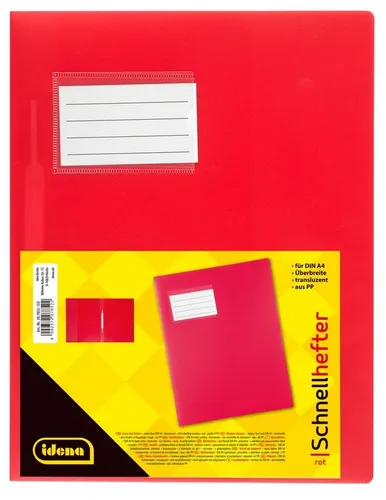 Idena Hefter Idena 307852 - Schnellhefter für DIN A4, mit Überbreite, aus Polypropy