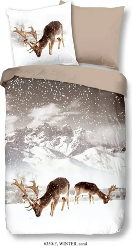 Good Morning Bettwäsche-Set Winter 140x200/220 cm in beige von Good Morning