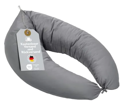 XDREAM XXL Stillkissen mit anschmiegsamen Mikrofaserbezug | waschbares Lagerungskissen und Seitenschläferkissen mit Bändern zum Knoten | Öko-Tex Zertifiziert | 190 x 40 cm