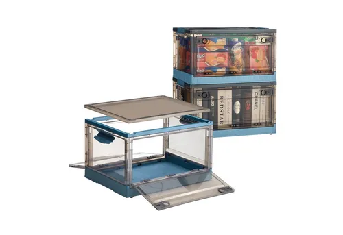 Zedelmaier Aufbewahrungsbox - Faltbare und stapelbare Box mit Deckel (Set, 2 St., Blau) - Praktische Aufbewahrungsboxen aus hochwertigem Kunststoff, ideal für platzsparende Organisation. Mit Rädern und Griffen für einfachen Transport und Zugriff.