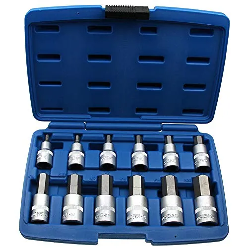 Kraft Innensechskant Einsatz/Steck-Nuss Schlüssel für Innen-6-kant Schrauben Steckschlüsseleinsatz Schraubenschlüssel-Einsatz Größe 5-22 mm 1/2