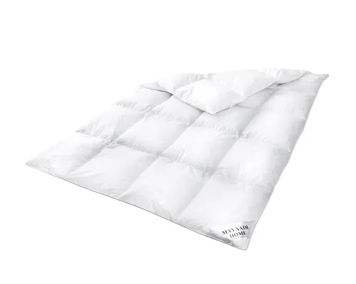 Mayaadi Home Baumwollbettdecke HS46 200x220 cm - Hochwertige Daunendecke für ganzjährigen Komfort, 70% Daunenfüllung, besonders weich und allergikerfreundlich, inklusive Tragetasche.