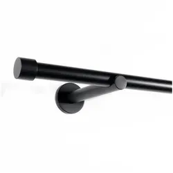 Deco-Raum Gardinenstange Trend, Ø 19 mm, 1-läufig, kürzbar, Wunschmaßlänge, Bohren, verschraubt, Metall, Komplett-Set mit Befestigungsmaterial schwarz Ø 19 mm x 360 cm