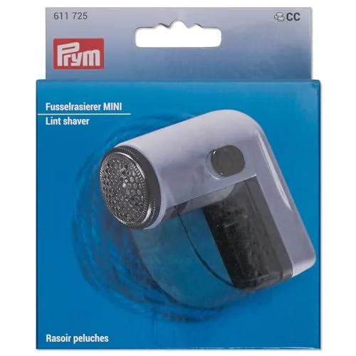 Prym - Prym Plastik Metall Lila/Weiß Batteriebetriebener Mini-Fusselentferner und Stoffrasierer für Wollsachen - 1 Stück
