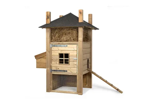 FATMOOSE Hühnerstall Henhouse Haven - Robustes Hühnerhaus mit Auslauf - Wetterfestes und raubtiersicheres Hühnergehege aus hochwertigem Kiefernholz, ideal für die artgerechte Haltung von Hühnern im Garten. Langlebiger Bausatz für DIY-Fans!