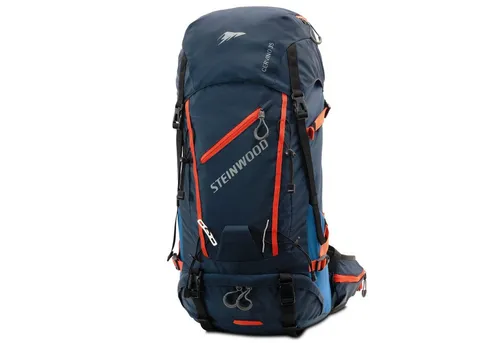 Steinwood Wanderrucksack 35L - Robuster Outdoor-Rucksack für Herren & Damen - Wanderrucksack mit 35L Volumen, ideal für Tagesausflüge, aus strapazierfähigem Baumwoll-Polyester, in stilvollem Blau.