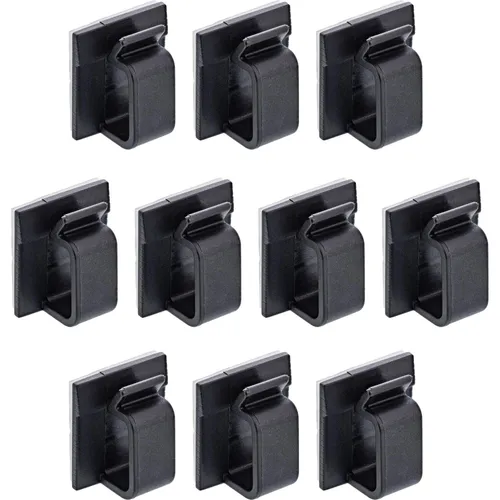 InLine 10er Pack Kabelmanager Klebesockel XL, Nylon, 3M-Klebepad, schwarz (59971F)