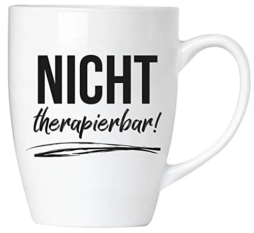 BRUBAKER - Nicht therapierbar! - Kaffeetasse aus Keramik - 300 ml - Kaffeebecher
