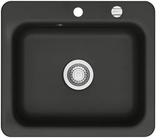 KeraDomo Spüle JUNA 57 in NIGRA mit Excenterbedienung