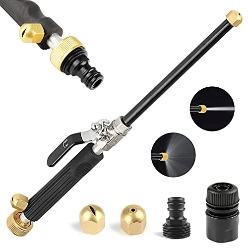 Jet Hochdruck-Hochdruckreiniger - Tragbarer Hydrojet für effektive Reinigung - Hochdruckreiniger mit 2 Düsen für vielseitige Anwendungen wie Autowäsche und Gartenbewässerung. Robustes, rostfreies Design für langlebige Nutzung.