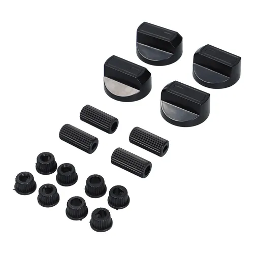 Universal Knebel Set 38mmØ schwarz 16-teilig als Ersatz für Herden Backöfen