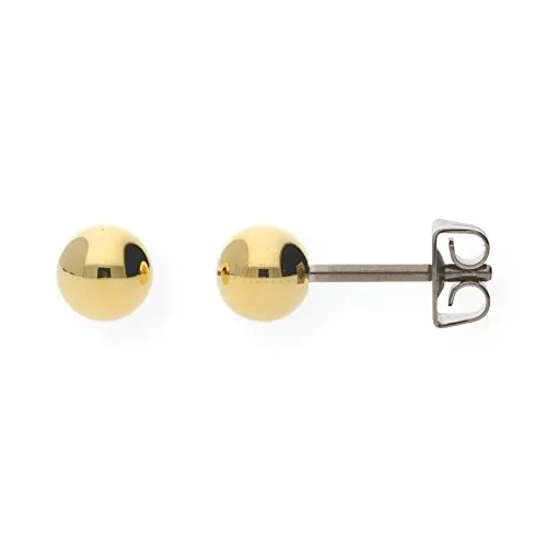 Boccia Damen Ohrstecker Gold Titan 5mm von Boccia Titanium
