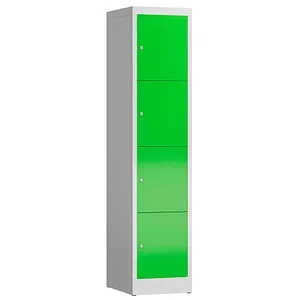Steelboxx Fächerschrank 4 Fächer - Komplett montierter Spindschrank - Robuster Steelboxx Schließfachschrank mit 4 Fächern, ideal für Umkleiden und Pausenräume. Langlebige Stahlkonstruktion, keine Montage nötig, inkl. Zylinderschloss für sicheren Stauraum.