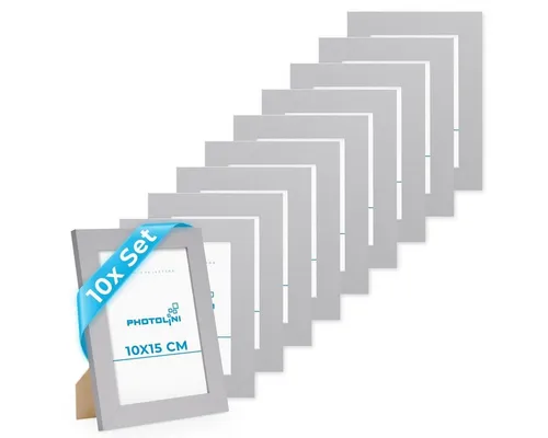 PHOTOLINI Bilderrahmen 10er Set, Big Pack, breite Rahmen, extra Zubehör, (10er Set), im modernen Stil für Ihre stilvolle Wanddekoration