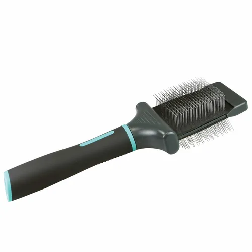 ANAH Hunde Flex Doppelzupfbürste - mit mittel- bis langhaarigem Fell