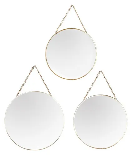 Spiegel CORA, 3-teiliges Set in Gelbgold - Elegantes 3-teiliges Set aus Spiegeln in Gelbgold. Ideal zur Dekoration und Aufwertung Ihrer Räume. Die verschiedenen Größen bieten vielseitige Gestaltungsmöglichkeiten.