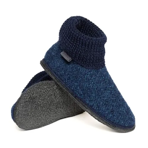 Gottstein Hüttenschuh Wool Venture High – 100% Schurwolle, Vibrant Blue, Größe 42 - Bequemer Hüttenschuh aus 100% Schurwolle, ideal für Zuhause. Der elastische Strickbund und die weiche Innensohle sorgen für höchsten Tragekomfort. Pflegeleicht und nachhaltig produziert in Österreich.