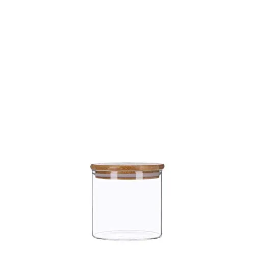 TALK-POINT Vorratsdosen aus Glas mit Bambusdeckel, Vorratsgläser, Glasbehälter | 350 ml - 2200 ml | luftdicht, Spülmaschinenfest, Mottensicher (500 ml)