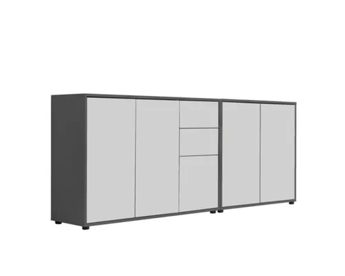 BMG Möbel Kommode Sideboard Mailand Set 10 – Anthrazit mit Anti-Fingerprint - Stylisches BMG Möbel Sideboard Mailand Set 10 mit griffloser Push-to-open-Funktion. Bietet viel Stauraum für Akten, Schuhe und Kleidung. Pflegeleichte Oberfläche in Anthrazit, ideal für moderne Wohnräume.