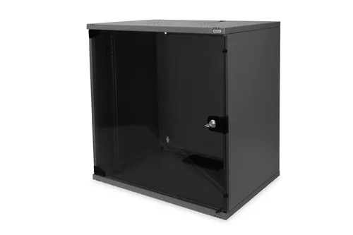 DIGITUS 19-Zoll Netzwerkschrank 12HE – Wandmontage mit Glastür - Computer- & Server-Racks: Robuster 19-Zoll Rack mit 12 HE, ideal für Netzwerk- und Server-Einbauten, inklusive abschließbarer Glastür und max. Traglast von 60 kg.
