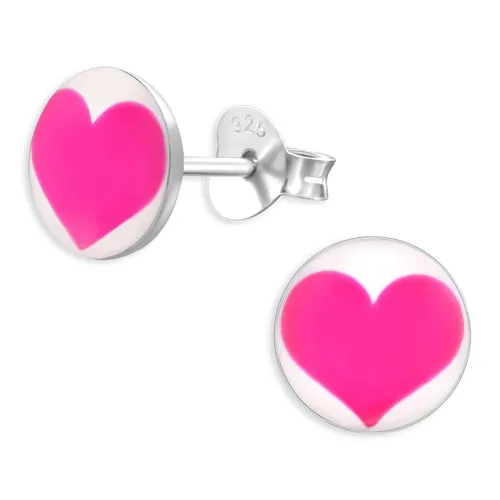 Herz Kinder Ohrringe aus 925 Silber für Mädchen Damen