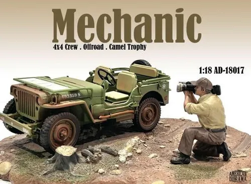 Mechanic Crew 4x4 Offroad Camel Trophy Nr. 7 American Diorama Figur in 1:18 Neu