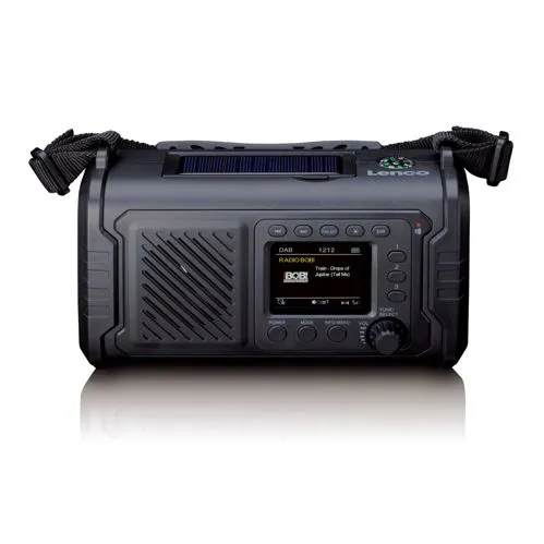LENCO Solar-/Kurbel Notfallradio PDR-055BK schwarz