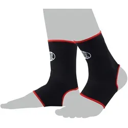 BAY-Sports Fußbandage Knöchelbandage Fußgelenkbandage Sprunggelenk Paar Knöchel schwarz, Anatomische Passform rot|schwarz M