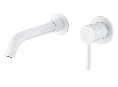 VALAZ Wasserhahn Bad Unterputz Weiß | Einhebelmischer Waschbecken, Warm und Kaltwassermischer, Wassersparer | Schnelle Installation | Brass, Stainless, Guadiana-serie