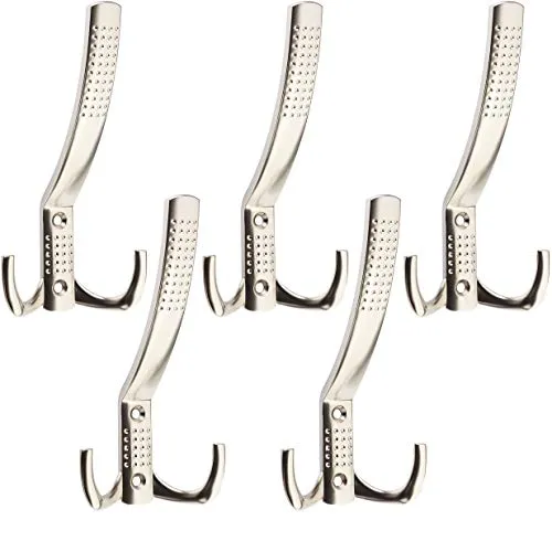 SOTECH 5 x Garderobenhaken Jasmin Kleiderhaken Mantelhaken Wandhaken Edelstahloptik matt (groß)