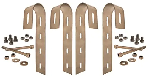 TRANGO 4er Pack ST-0200R Solarmodul Edelstahl Balkonhaken für runde Balkongelände, Balkonkraftwerk Halterung, Universal Solarmodul Haken, Solarpanel Aufhänger, Rund Rohr bis 50mm Ø Balkon Befestigung