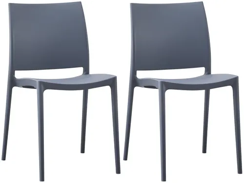 TPFGarden Gartenstuhl Merle - 2er-Set grau, stapelbar und wetterfest - Das TPFGarden 2er-Set Gartenstuhl Merle in grau bietet höchsten Sitzkomfort dank ergonomischer Rückenlehne. Die wetterbeständige Bauweise aus UV-beständigem Kunststoff macht ihn ideal für Garten, Balkon und Terrasse. Platzsparend stapelbar.