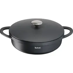 TEFAL Trattoria Schmorpfanne 28 cm - Pfanne aus Aluguss mit hervorragender Wärmespeicherung und Antihaft-Beschichtung, backofengeeignet bis 250°C, geeignet für alle Herdarten, inklusive Induktion.