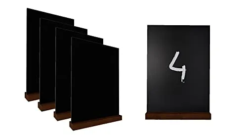ALLboards Doppelseitige A5 Kleine Tafeln 4 Stück Set mit Staffelei - Schreibutensilien, dekorative und praktische Tafeln für vielseitige Anwendungen in Gastronomie und Privat, ideal für Informationen und kreative Designs.