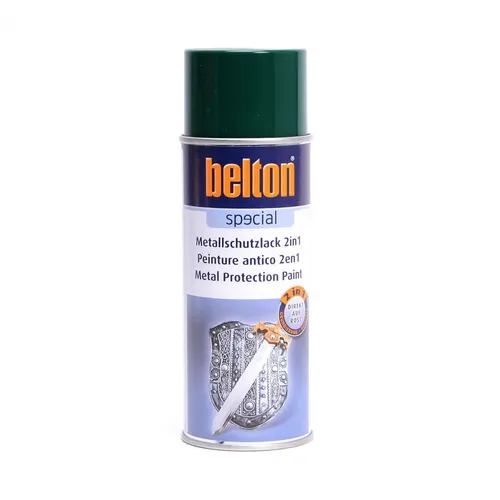 Metallschutzlack 2 in 1 Lackspray Rostschutzlack Moosgrün 400ml Belton 323656