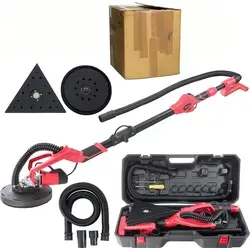 Arebos Trockenbauschleifer 710W | Vielseitiger Langhalsschleifer mit Dual-Pad Schleifkopf - Schleifmaschinen für Wände, Decken und Böden, mit verstellbarer Geschwindigkeit und integriertem Staubabsaugsystem für eine saubere Arbeitsumgebung.