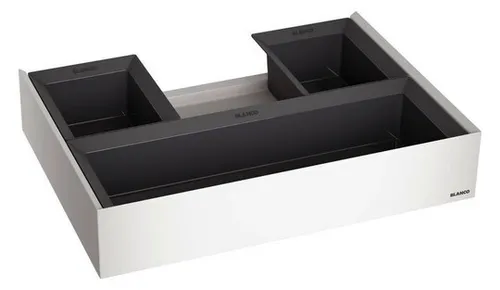 BLANCO Organisationsschublade für 60 cm Unterschränke - Haushaltszubehör mit gedämpftem Selbsteinzug für müheloses Schließen. Optimaler Stauraum für Ordnung im Unterschrank, ideal zum Nachrüsten bei SELECT II & FLEXON II.