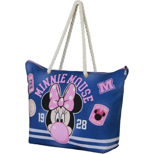 Disney Minnie Maus Varsity-Soleil Strandtasche - Damen-Shopper mit einem sicheren Fach mit Reißverschluss, ideal für den Strand und stylisch im Minnie Maus Design.