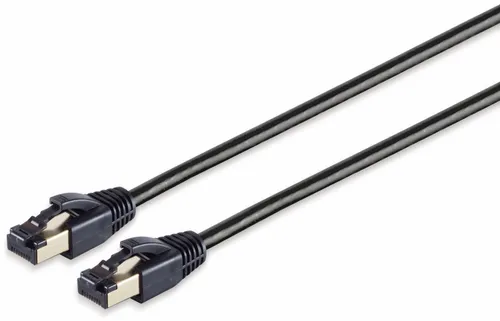 Helos Patchkabel F/FTP Cat 8.1 schwarz 2,0m -Twisted Pair, doppelt geschirmt, 4 x 2 x AWG 26