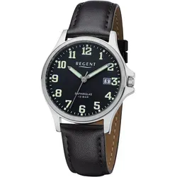 Regent Herren Analog Quarz Uhr mit Leder Armband 11110899