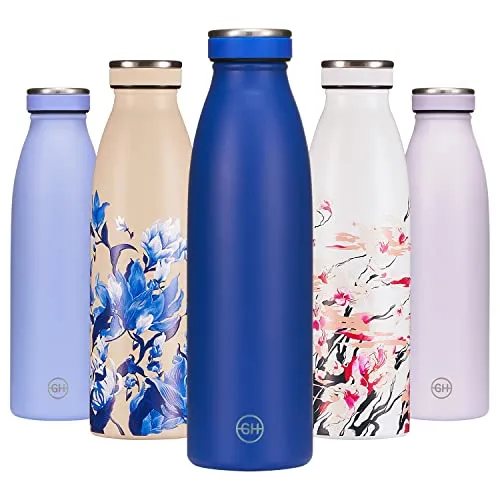 B2DO for GH Trinkflasche Edelstahl 500ml Königsblau | Wiederverwendbare Vakuum Metall Thermoskanne Wasserflasche | Auslaufsichere isolierte Thermosflasche | BPA-freie Isolierflasche für Sport, Office