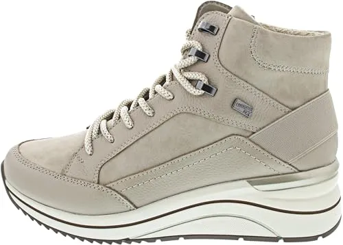 Remonte Damen Stiefel Beige (Crema Ginger) Gr. 37 - Wanderschuhe mit Comfortweite H für breitere Füße, edlem Glattleder und wasserabweisender Membrane. Ideal für stilvolle Outdoor-Abenteuer.