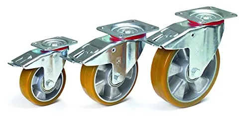 FETRA Lenkrolle mit Feststeller 200 x 50 mm, 71314 - Transportroller mit hoher Tragkraft von 400 kg, schwenkbar und geräuscharm. Ideal für optimale Manövrierbarkeit von Transportwagen. Hergestellt von Fetra für Langlebigkeit und Funktionalität.