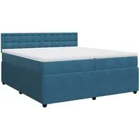 Produktbild vidaXL Boxspringbett mit Matratze Blau 200x200 cm Samt