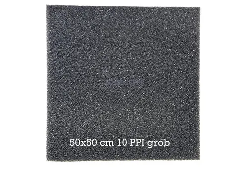 Koi Herdecke Aquariumfilter KH grober Aquarium Filterschaum schwarz 10 PPI 50x50x3 cm Filtermatte